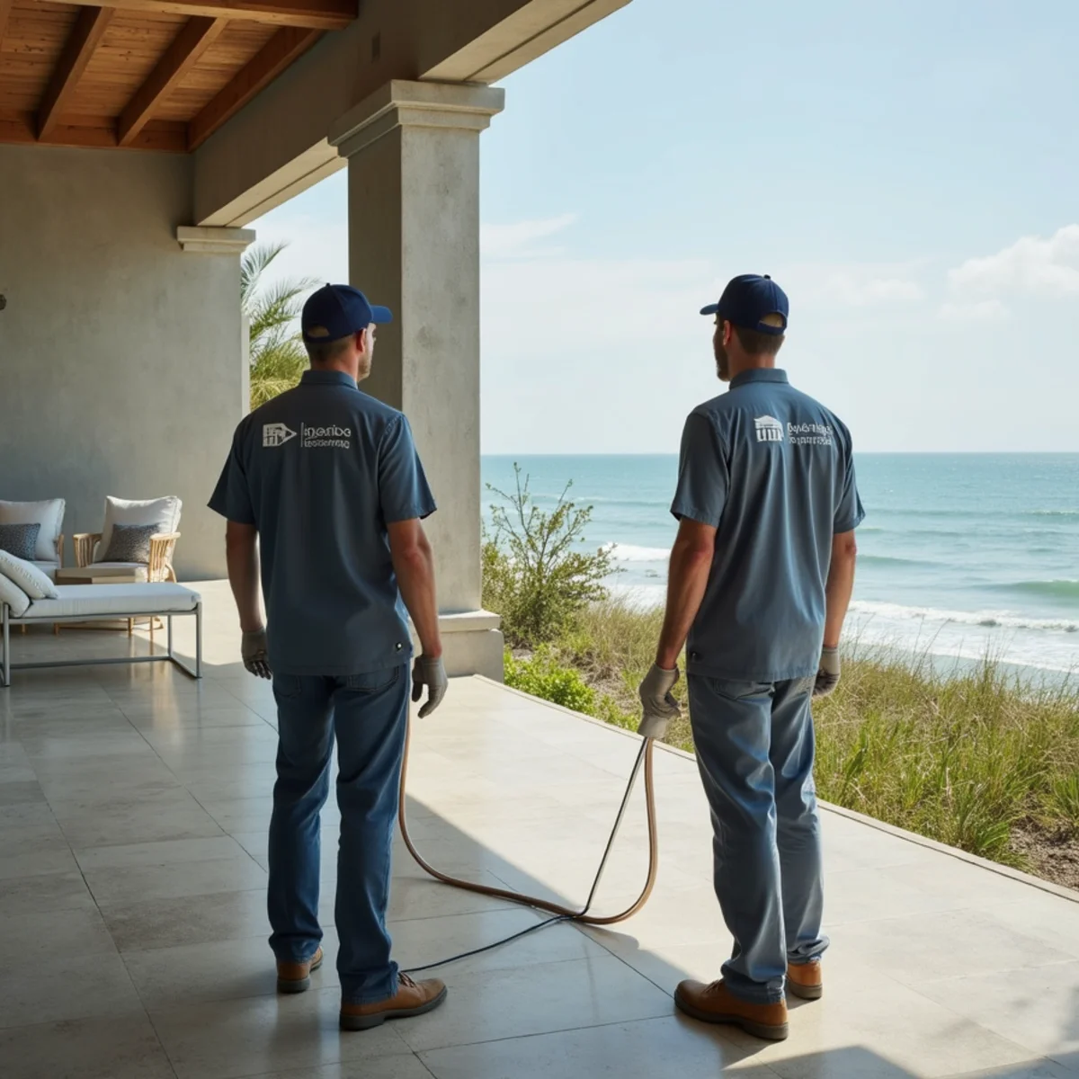 Beachfront home on pilings in VE flood zone along Naples Gulf Shore