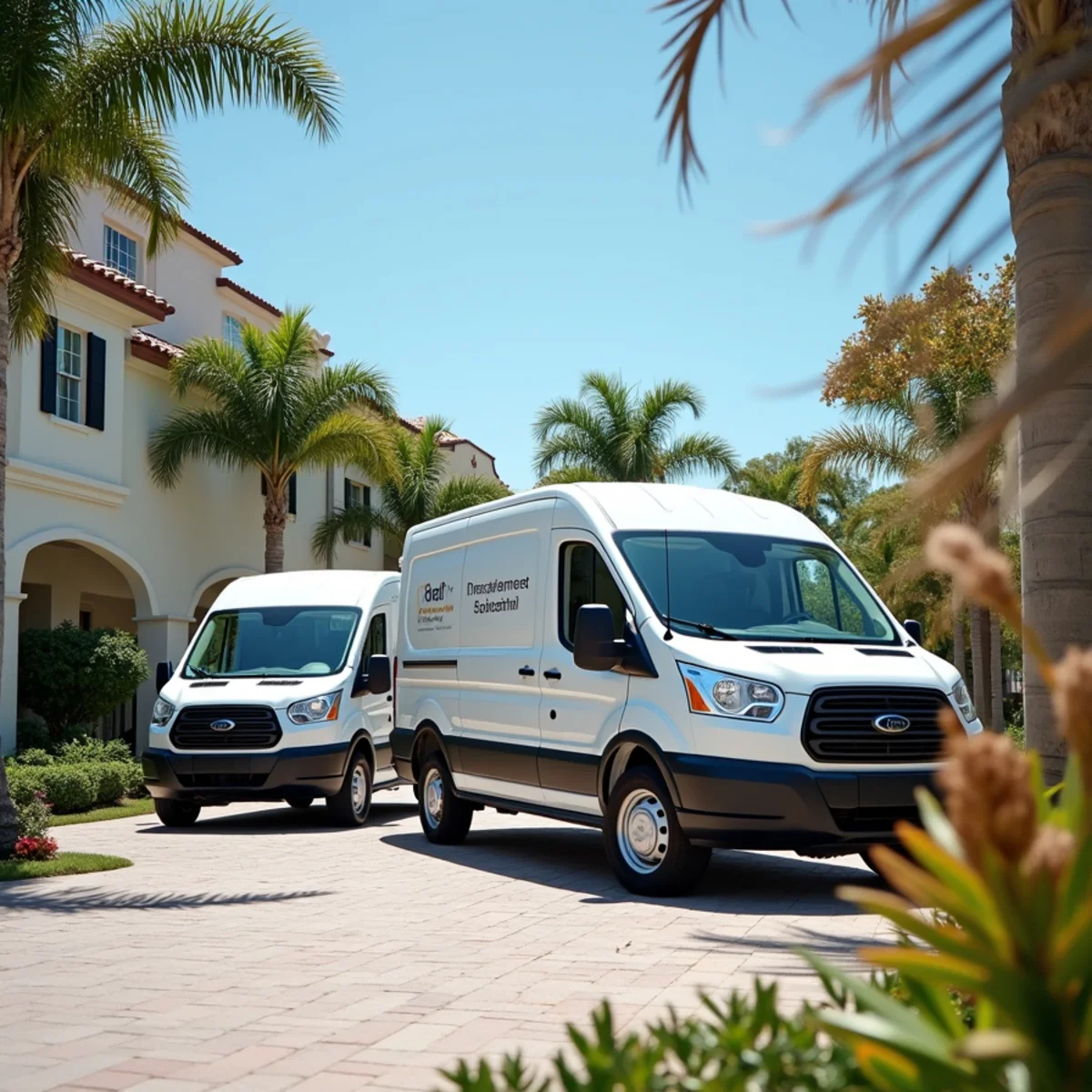 Ultra Mold & Water Pros emergency restoration service fleet in Naples Florida