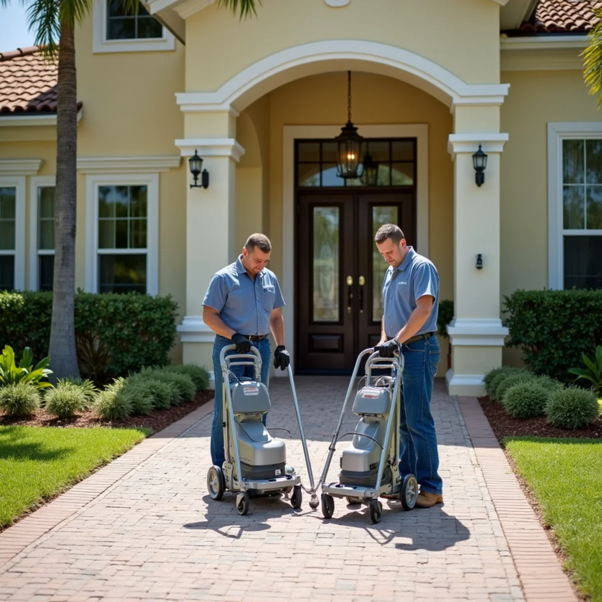 Gated community luxury condo and carriage home in Estero FL with manicured landscaping